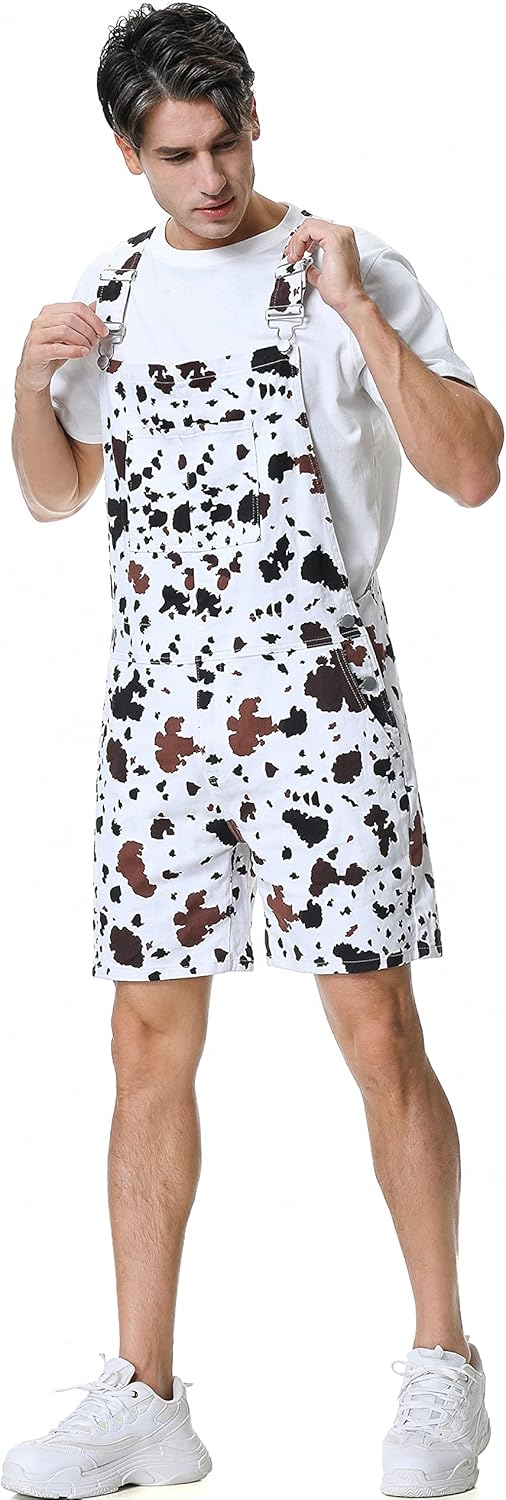 Zhangyan デニムオーバーオール プリントアメリカ国旗オーバーオール Zhangyan デニムオーバーオール プリントアメリカ国旗オーバーオール